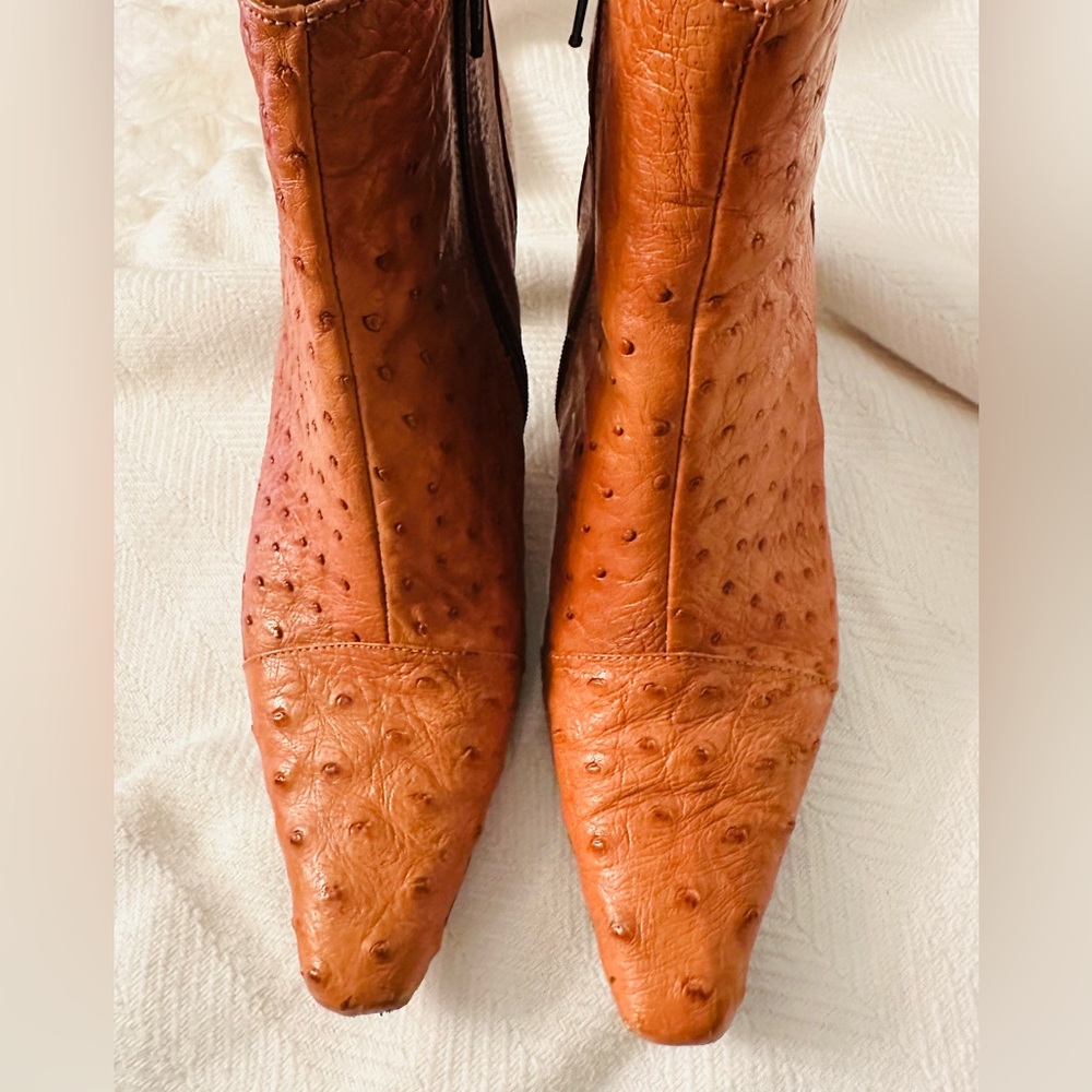 Vintage Emilio Biancco Exclusive Genuine Ostrich Ankle Boots 9.5 (no bun…